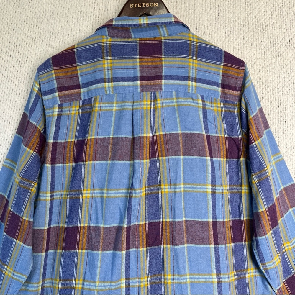 Toad Co Re Form Flannel Shirt Womens XL Blue Brown Plaid Button Down Casual Top - Picture 12 of 16
